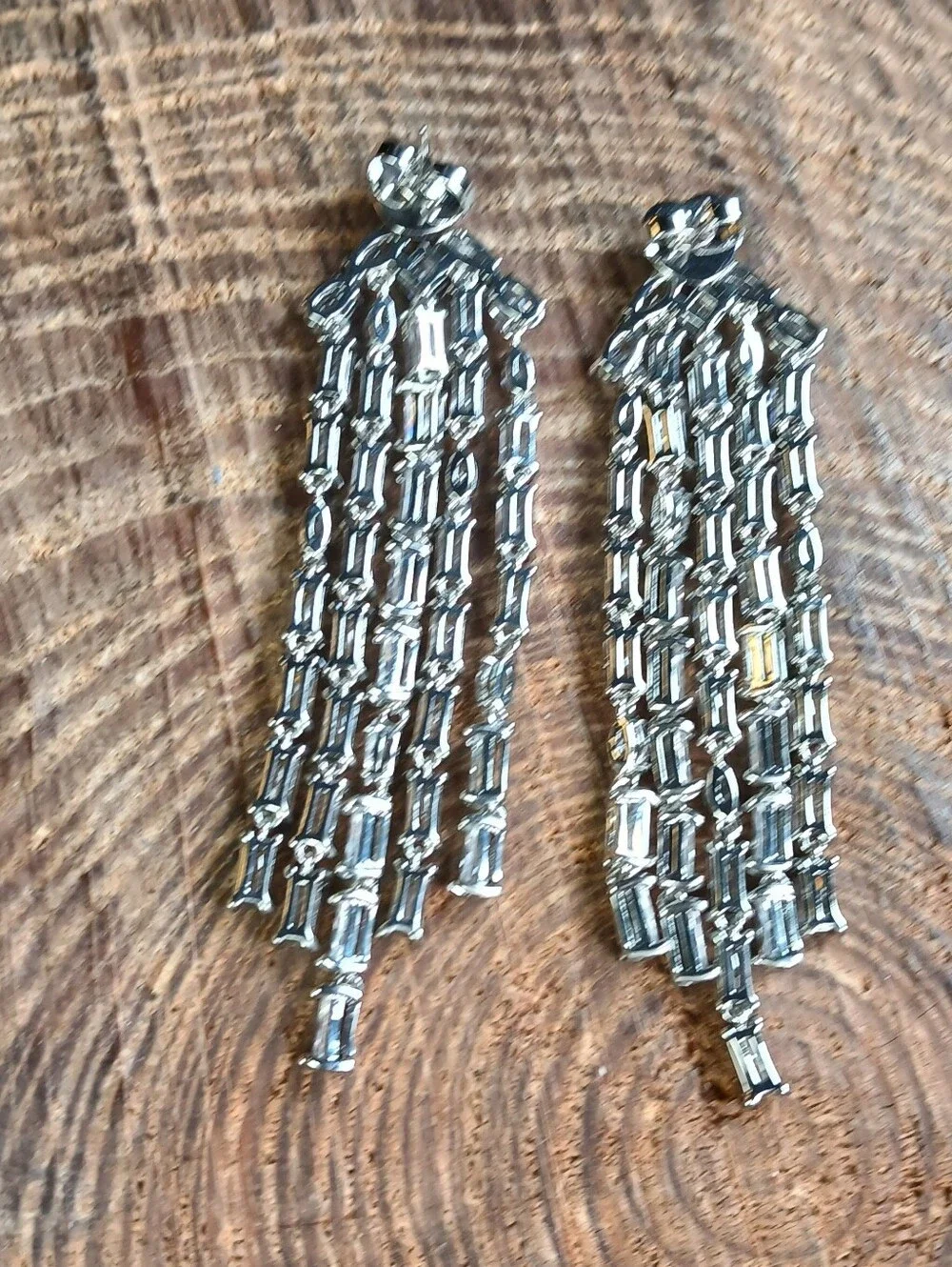 Kate Spade New York Showtime  Silvertone CZ Fringe Statement Earrings